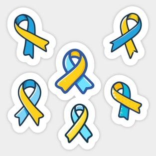 Cute Cushing Disease Syndrome Awareness Ribbon Sticker Set 2 Sticker